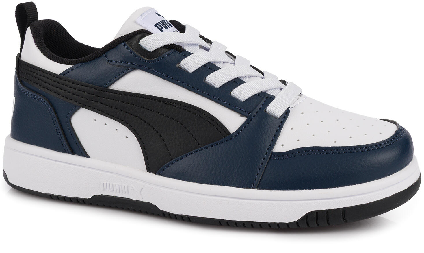 Buty sneakersy sportowe dziecięce  elastyczne sznurówki granatowe PUMA