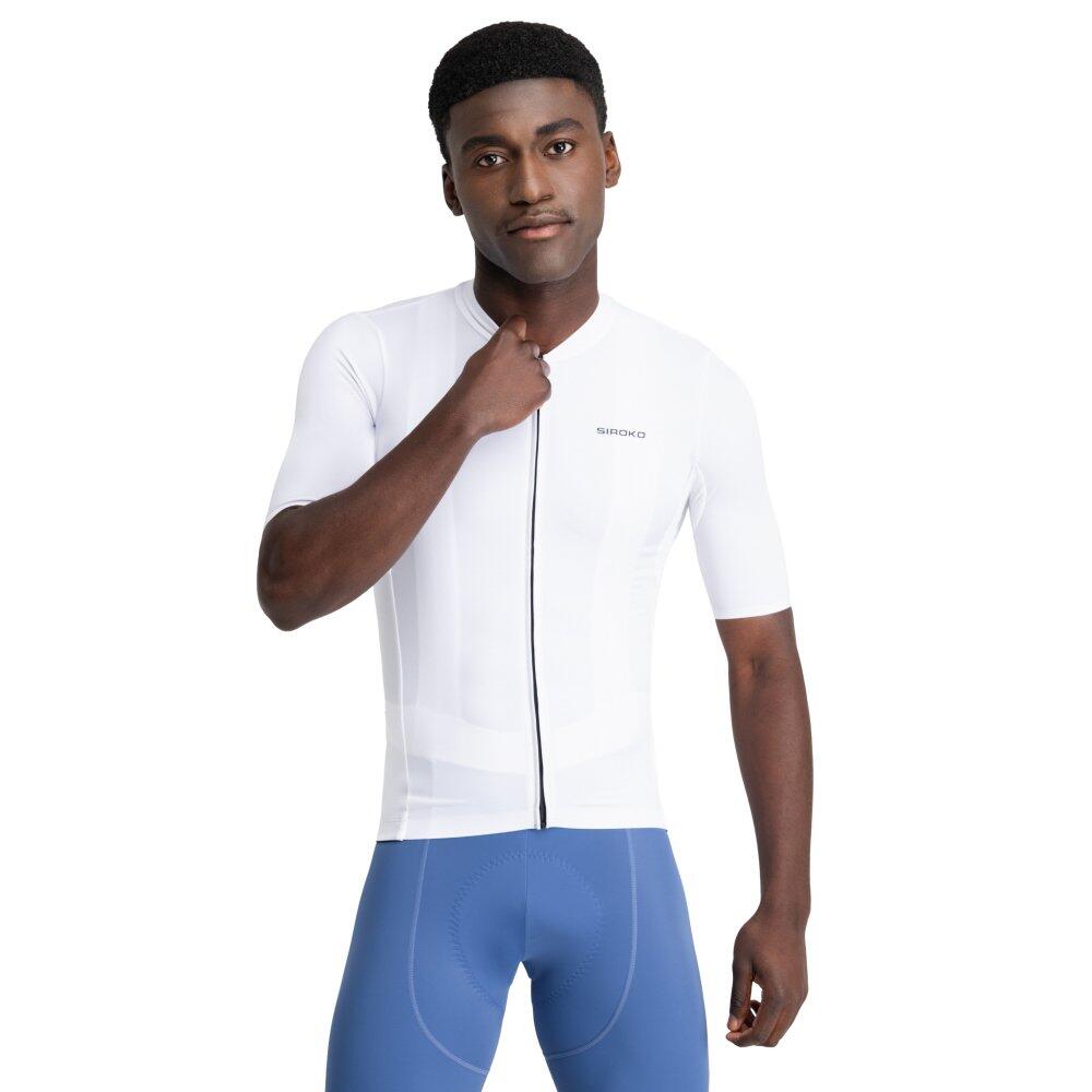 Siroko - Maillot Vélo Manches Courtes En Tissu Recyclé Homme Cyclisme M6r Vent Blanc - Maillot Manches Courtes - Blanc - Decathlon
