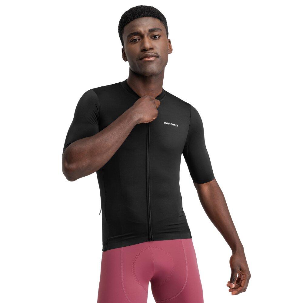 Camisola de ciclismo de manga curta em tecido reciclado para homem m6r zero pret