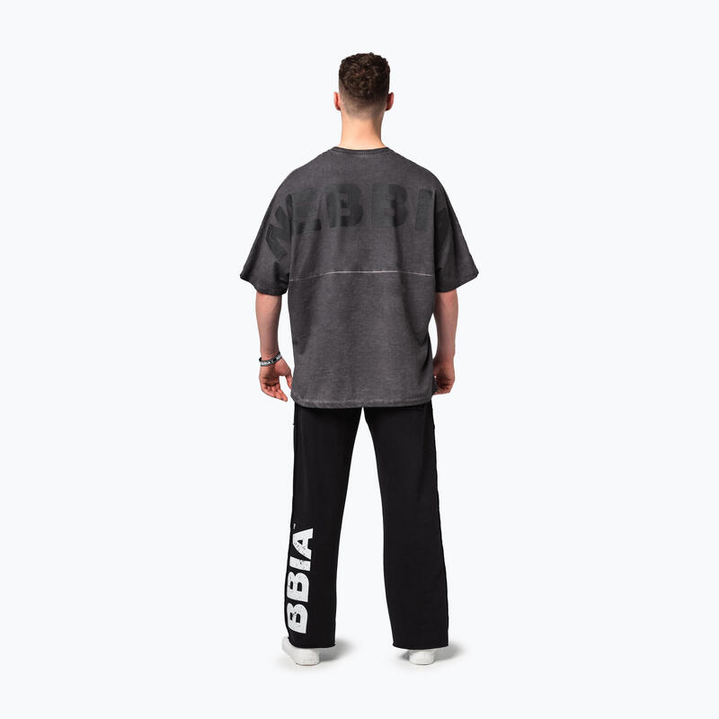 Tricou de antrenament pentru bărbați NEBBIA Washed-Off Heavyweight No Shortcuts