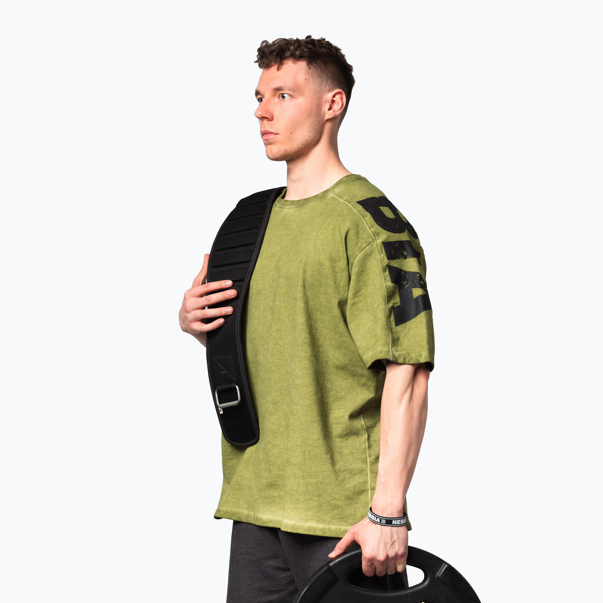 Camiseta de treino masculina NEBBIA Washed-Off Lifting Club 3/5