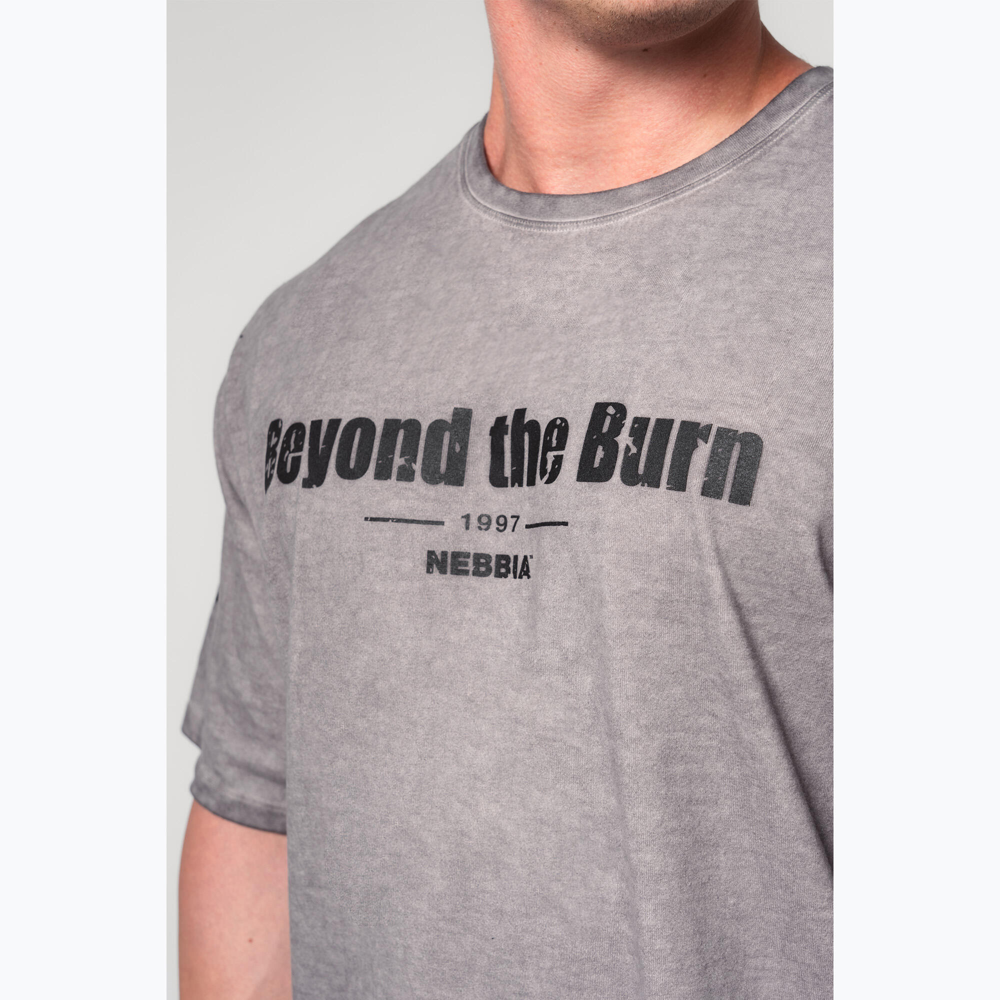 T-shirt d'entraînement homme NEBBIA Washed-Off Heavyweight Grind 3/5