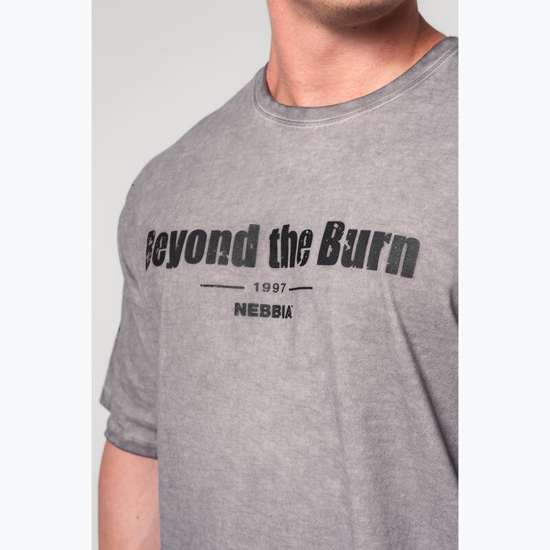 Tricou de antrenament pentru bărbați NEBBIA Washed-Off Heavyweight Grind