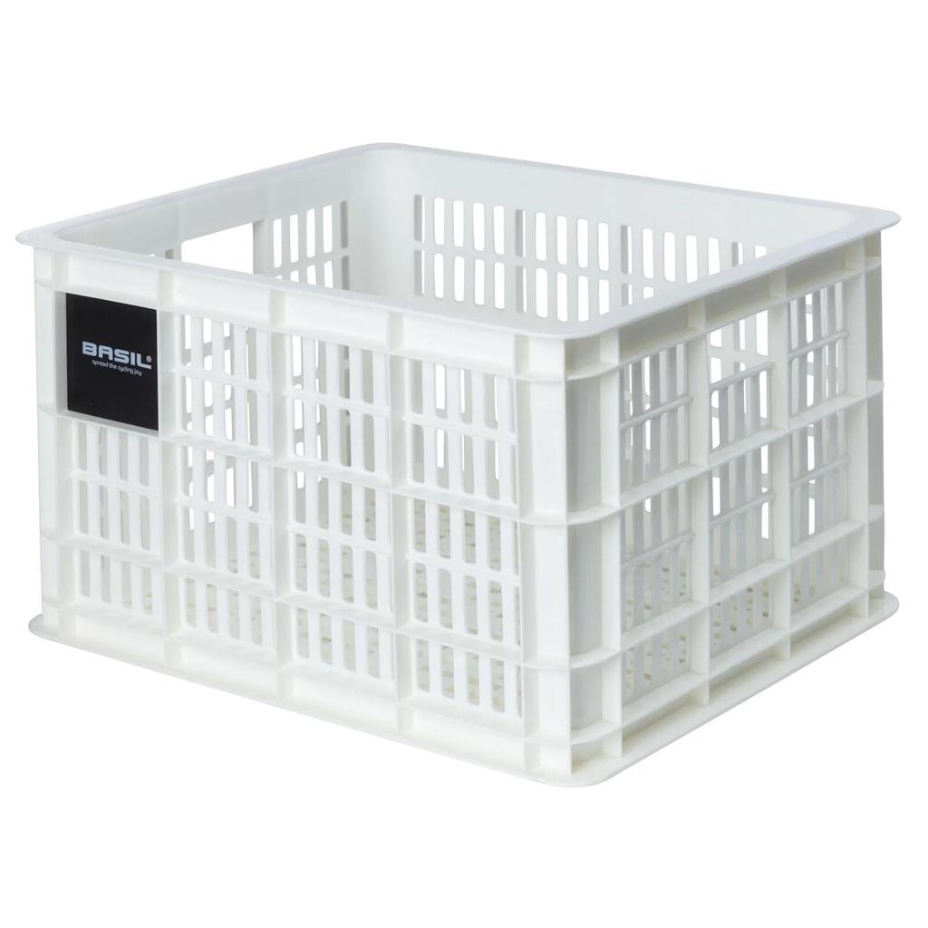 Basil Bicycle Crate M - 29.5 Liters - Sturdy White Transport Box
