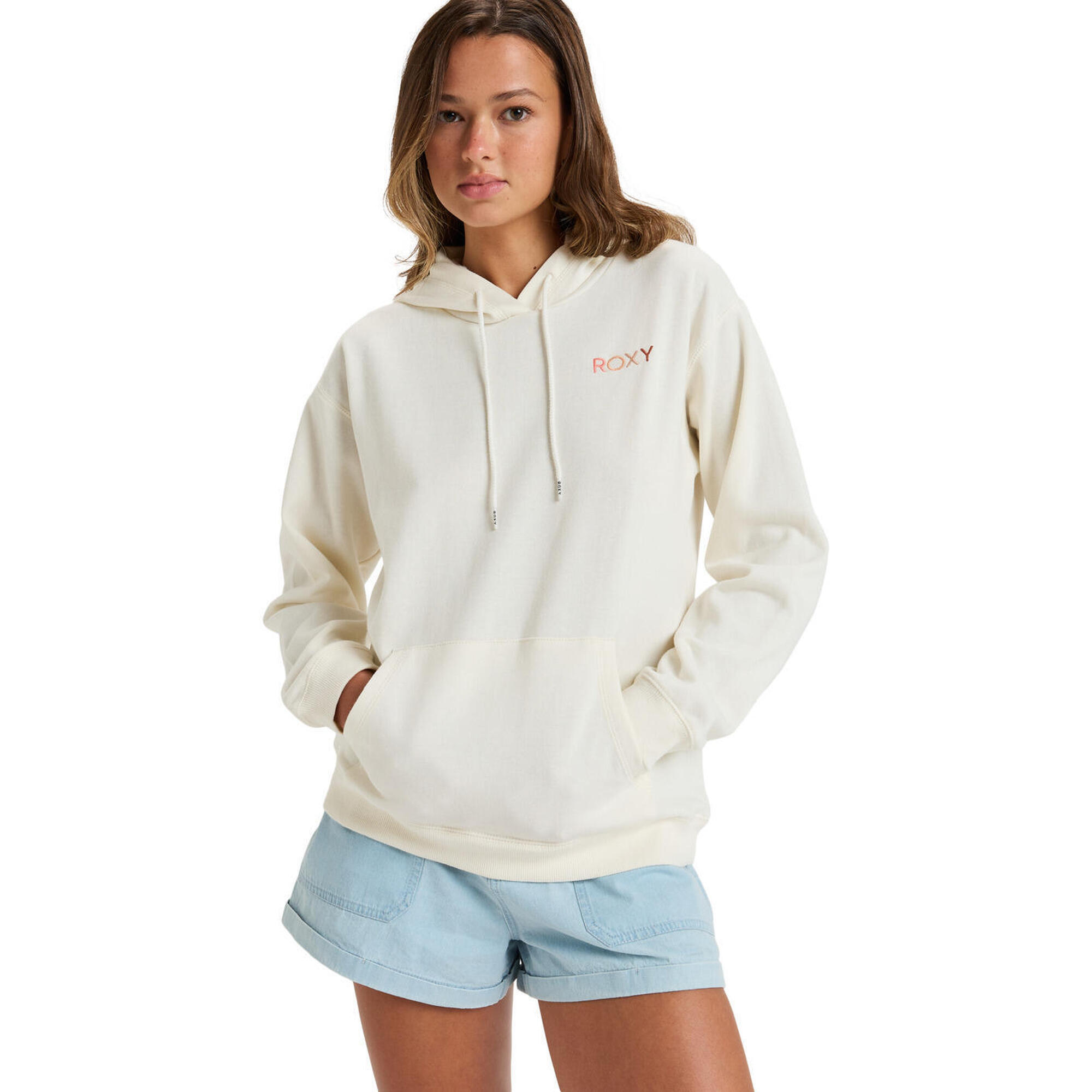 Roxy - Sweat À Capuche Saturdaze Blanc Femme - Pull - Blanc - Decathlon