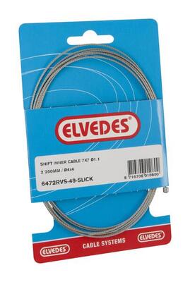 Elvedes Schalt-Innenzug 2250mm Edelstahl Slick Ø1.1mm N-Nippel
