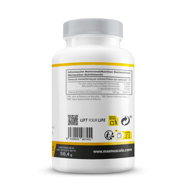 Vitamina B12 1000 ug - 120 Capsule Vegetali MASmusculo 3/6