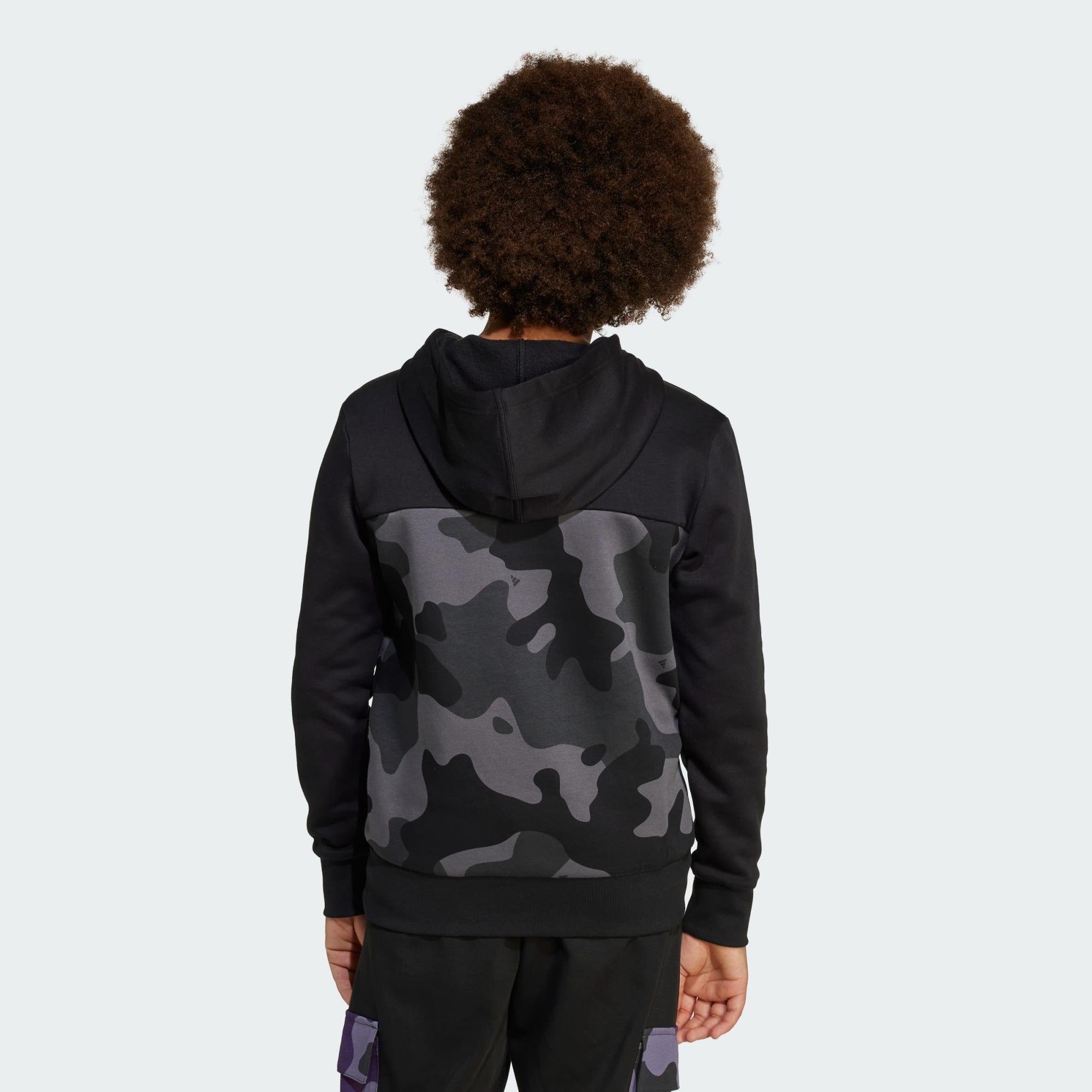 Felpa con cappuccio Bambini Essentials Stagionale in Pile Camo 5/7