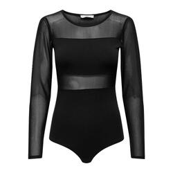 t-shirt manches longues ONLESTHER L/S MESH STOCKING JRS NOOS FEMME noir