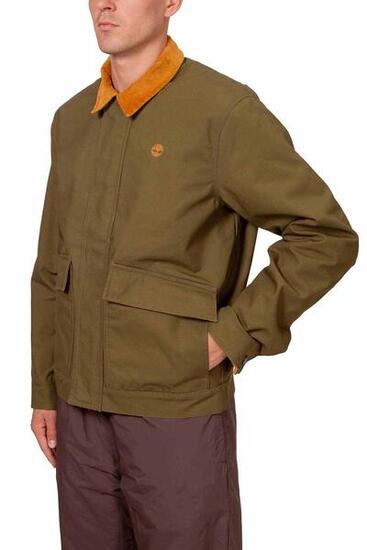 Giubbotto uomo con dettagli in velluto a costine