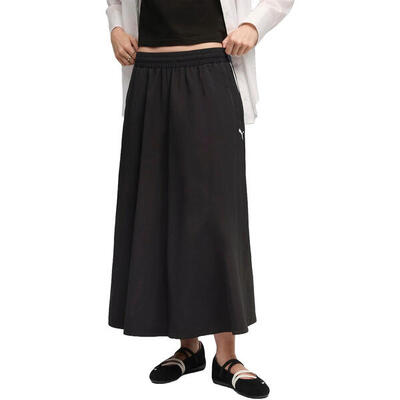 Rok puma t7 woven midi skirt, zwart, dames