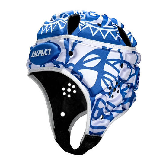 Rugby Helm Impact Voor Volwassenen Samoa Wit En Blauw