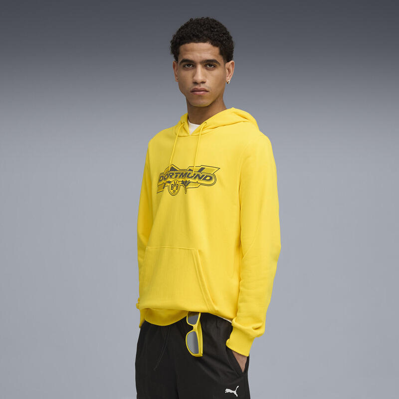 Męska bluza z kapturem Borussia Dortmud FtblCulture PUMA Faster Yellow Black
