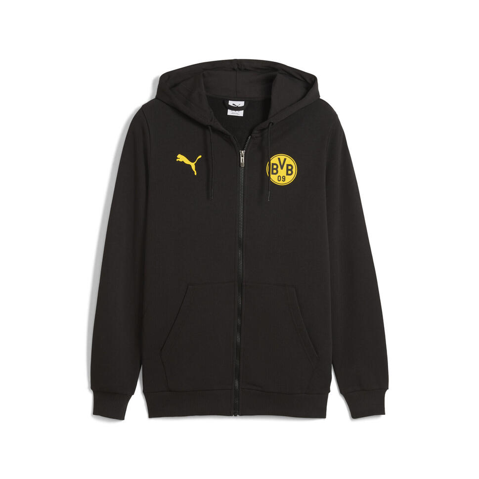 Męska kurtka z kapturem Borussia Dortmund FtblCulture PUMA Black Faster Yellow