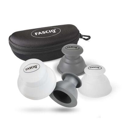 ® sports cupping set – trigger point cups - witgrijs - 100% food grade