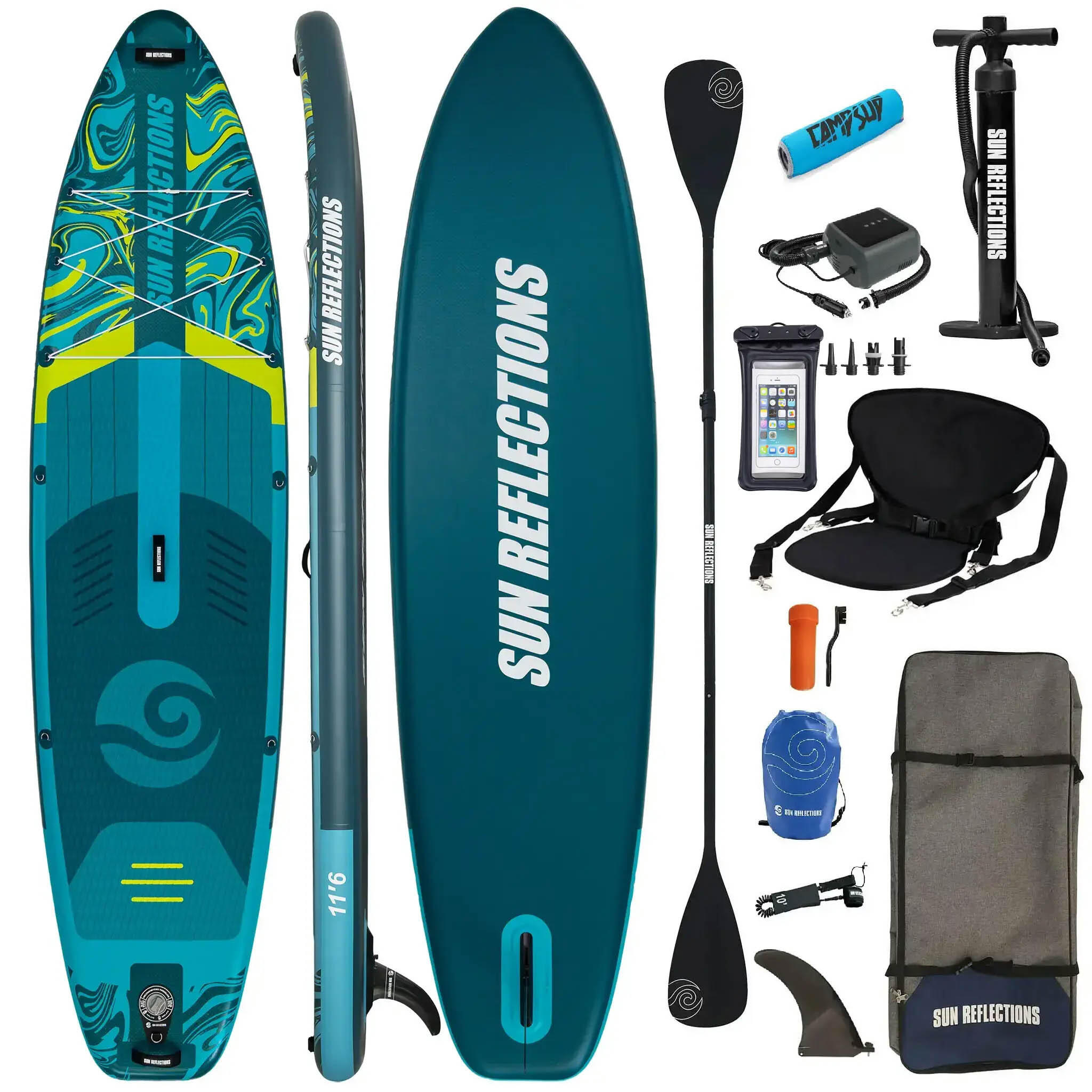 Deska Sup Pompowana Sun Reflections L 11'6" SUPER Combo Emerald Drift 1/7