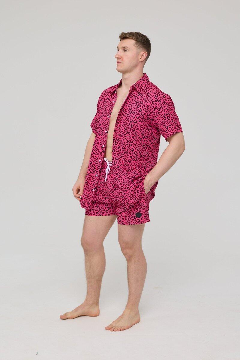 Heren Zwemmen Zwembroek Pink Leopard 3/6