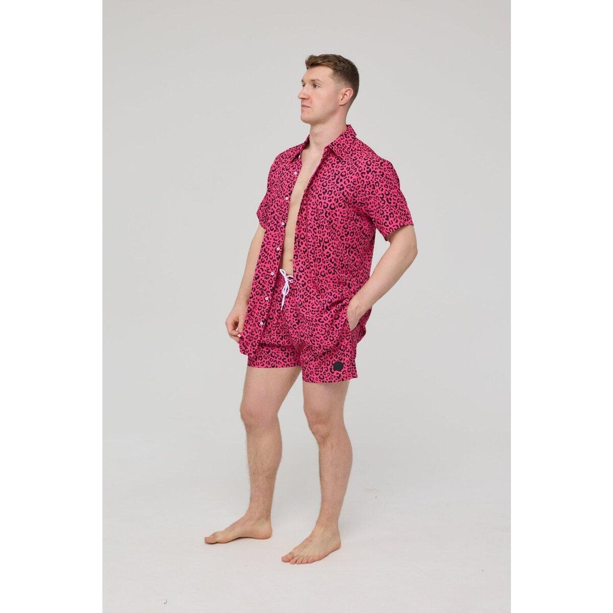 Pink Leopard Pantaloni scurți de baie pentru bărbați