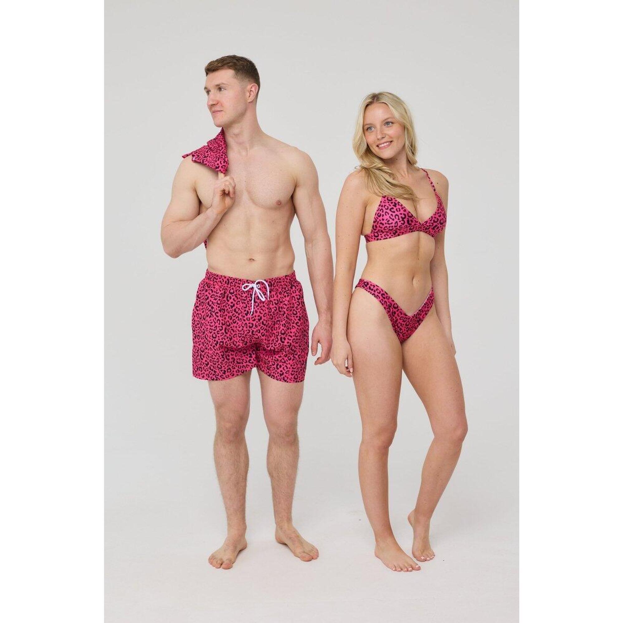 Pink Leopard Pantaloni scurți de baie pentru bărbați