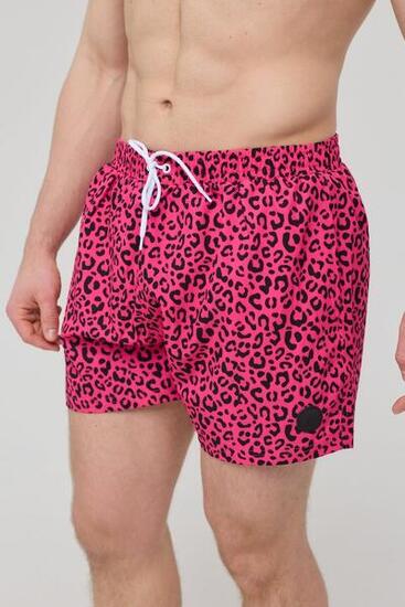 Herren Schwimmen Badeshorts Pink Leopard