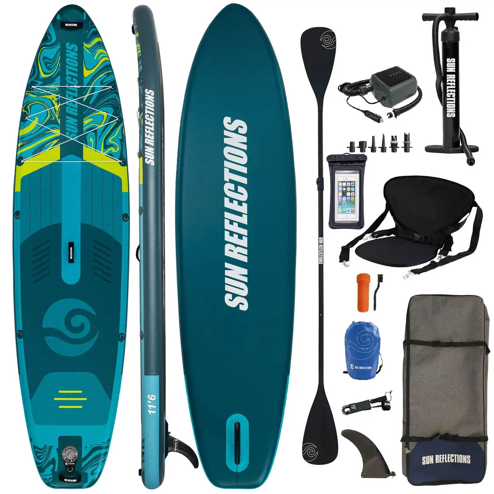 Deska Sup Pompowana Sun Reflections L 11'6" Combo Emerald Drift + PBG 6 1/7