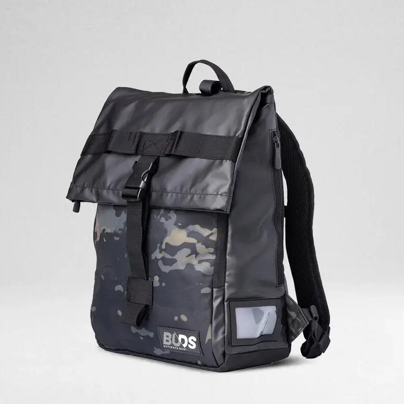 City Bag Original – Adjustable Volume Water-Resistant Backpack – Black/Camo
