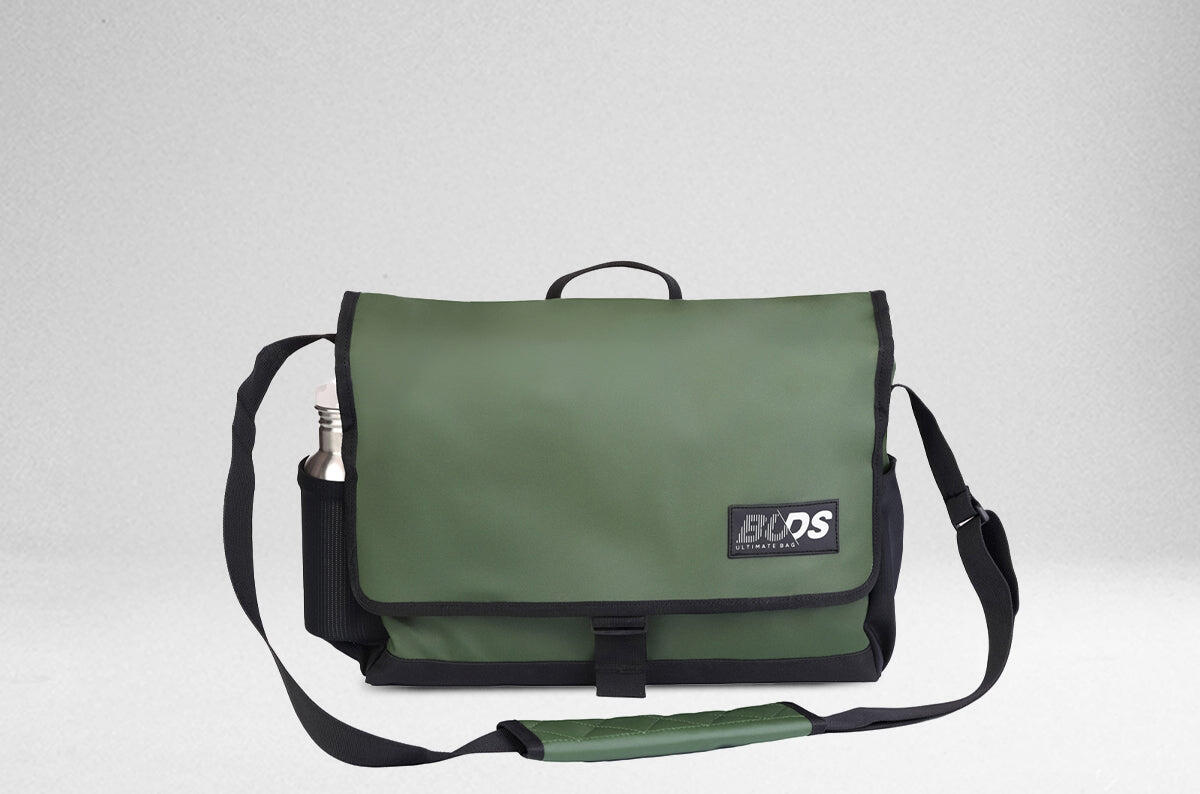 CITY BAG LIGHT - Sac coursier bandoulière water resistant - noir/kaki 5/7