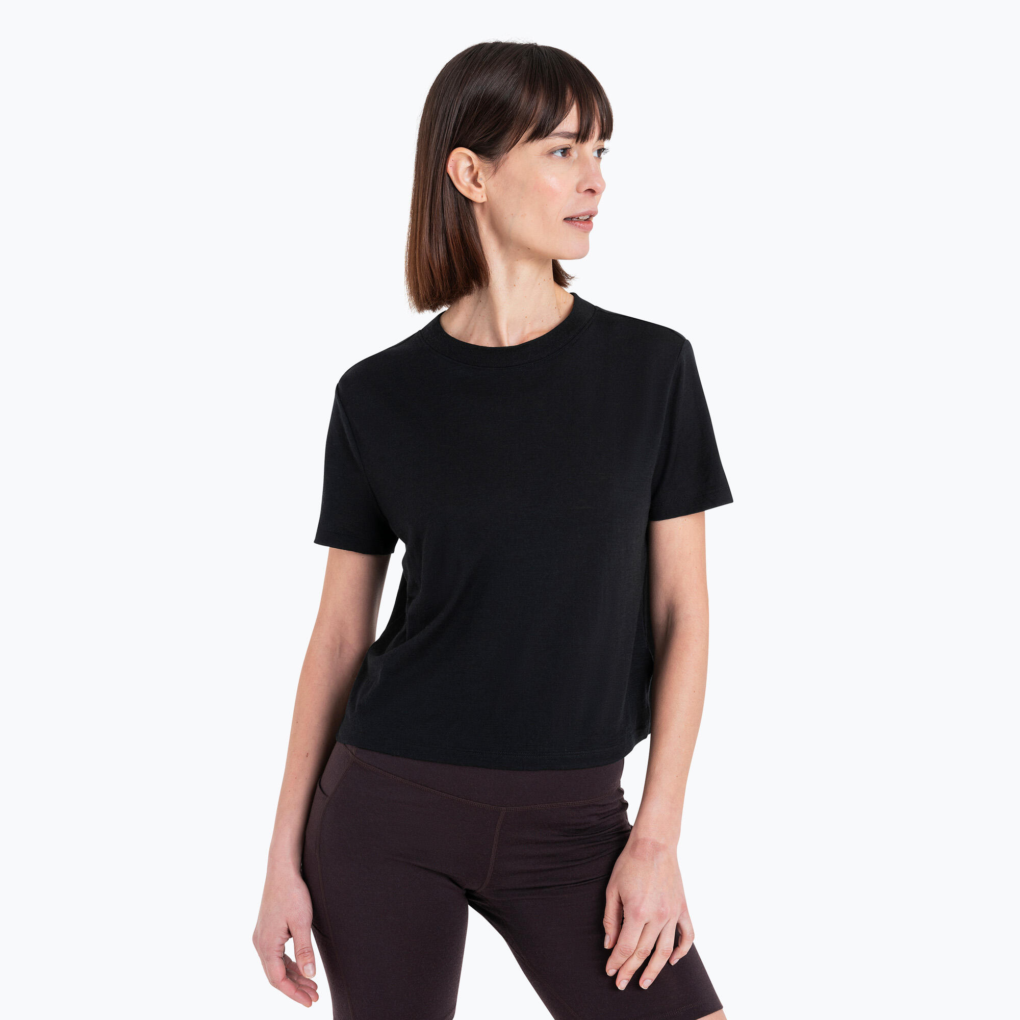 Camiseta de trekking feminina icebreaker Merino 150 Tech Lite III SS Crop Tee 3/5