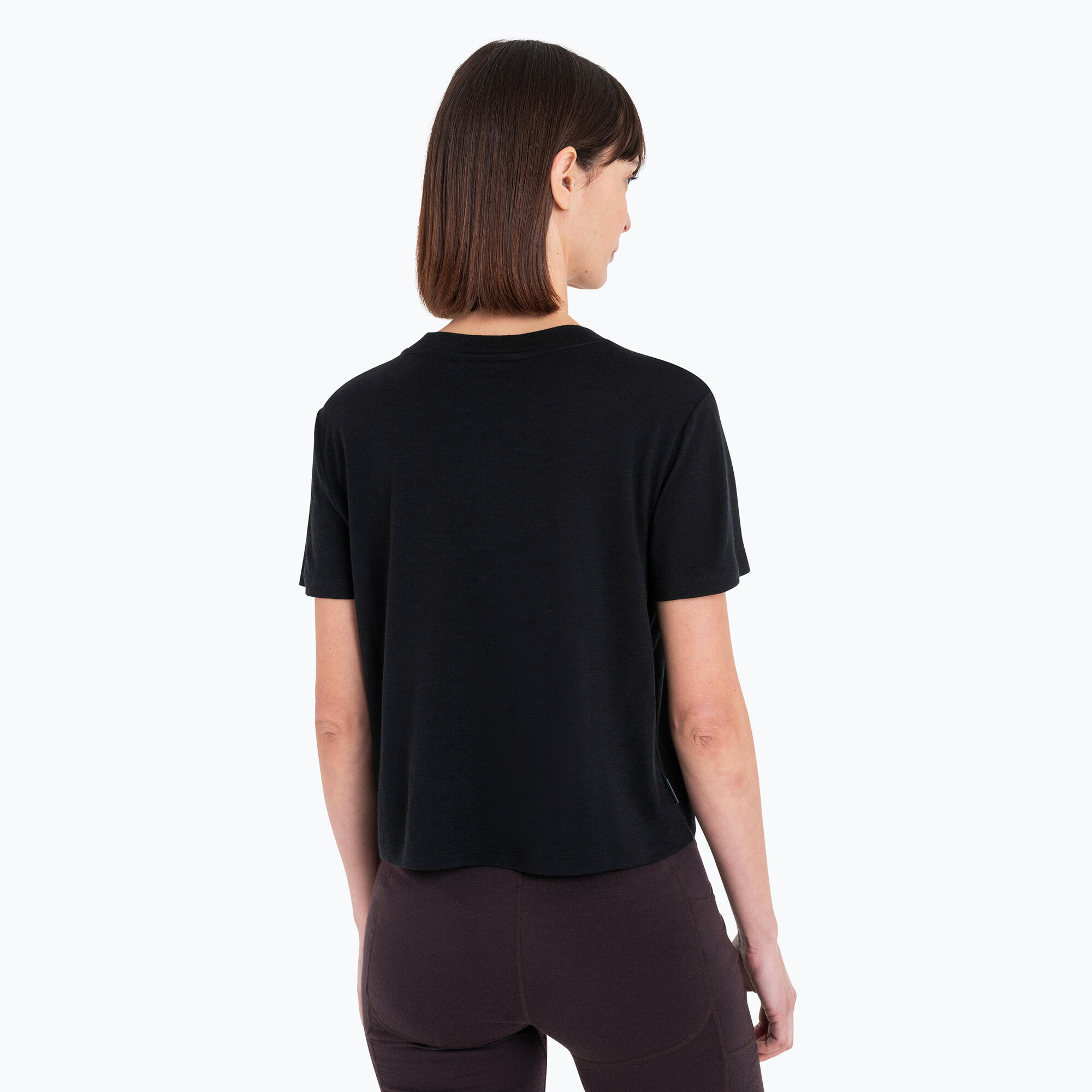 Camiseta de trekking feminina icebreaker Merino 150 Tech Lite III SS Crop Tee 2/5