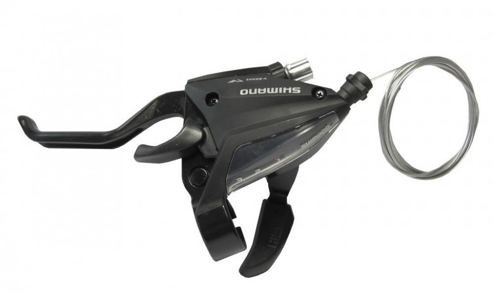 Trocador de marcha com manete Shimano Altus ST-EF500 7v lado direito com visor - Alavancas de