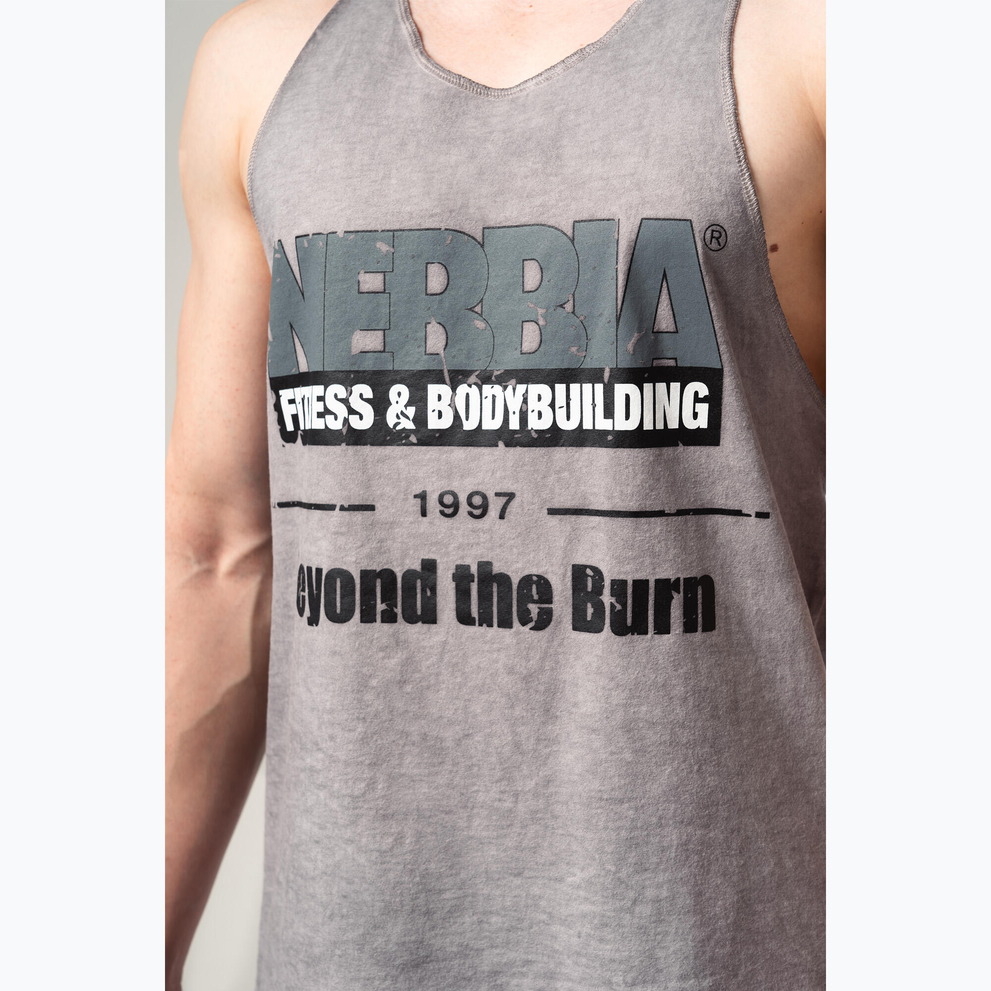 Heren trainingsshirt NEBBIA Washed-Off Stringer Max Out 3/5