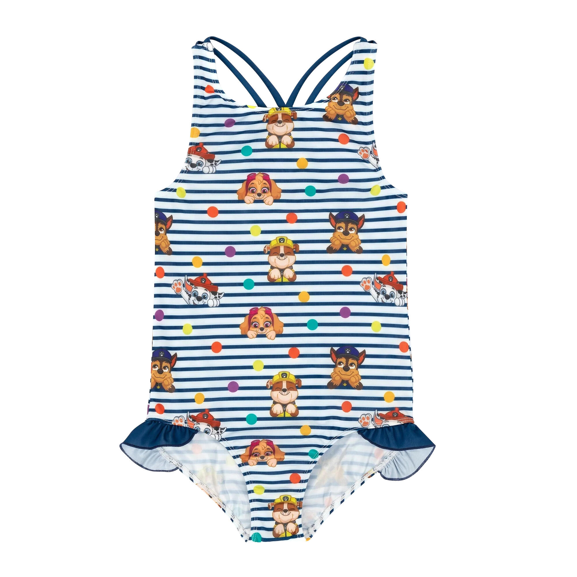 Paw Patrol Girls Striped One Piece Swimsuit