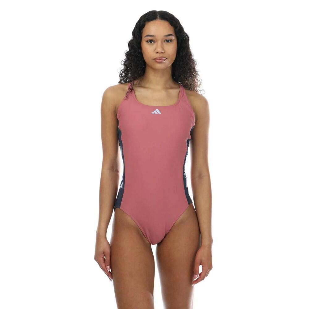 Adidas Womens/Ladies Colour Block Stripes One Piece Swimsuit