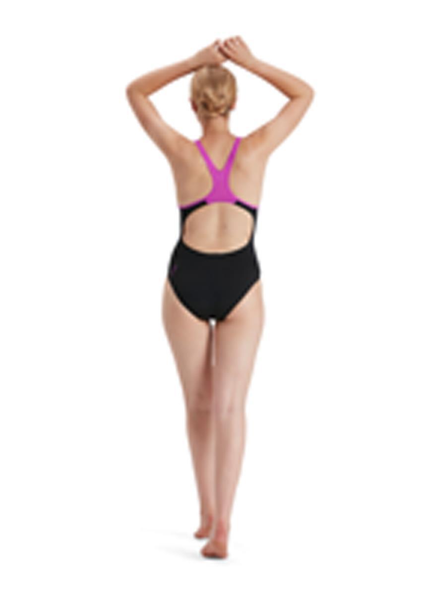 Maillot Speedo Laneback femme ECO Endurance+ 50% recyclé Noir/Orchidée Taille 28 4/6