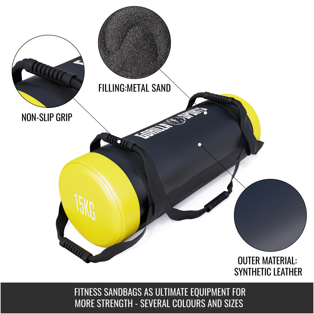 Fitness bag noir/rouge - Sac lesté 15kg 6/7