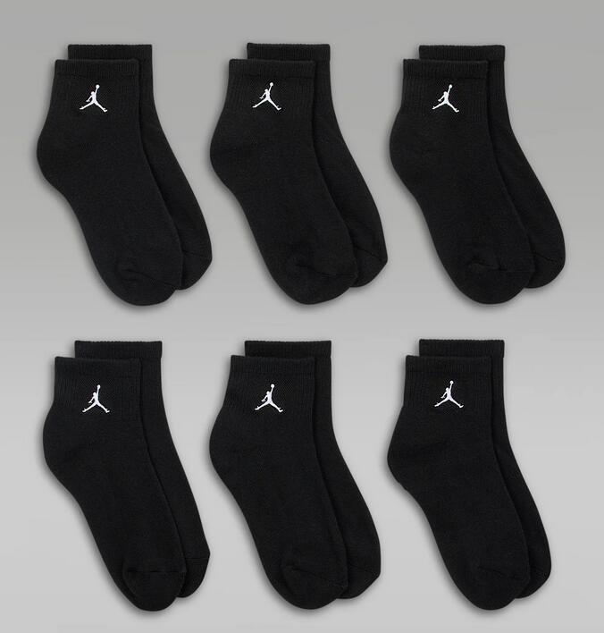 Sei paia di calzini jordan everyday essentials - nero 3/4