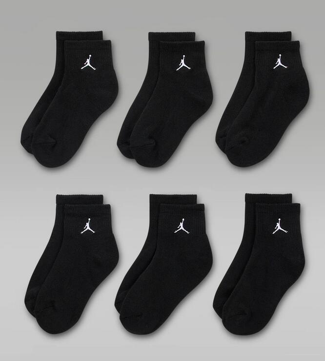 Sei paia di calzini jordan everyday essentials - nero 2/4
