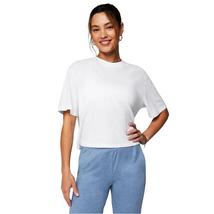 Haut Femme Cotton Boxy Tee Avec Col Rond