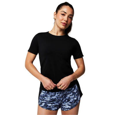 Dames-top feather tech+ short-sleeve top uit lichtweefsel