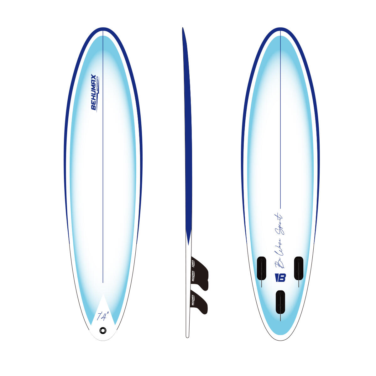 Prancha de surf curta be wave spirit 7'4′′ behumax