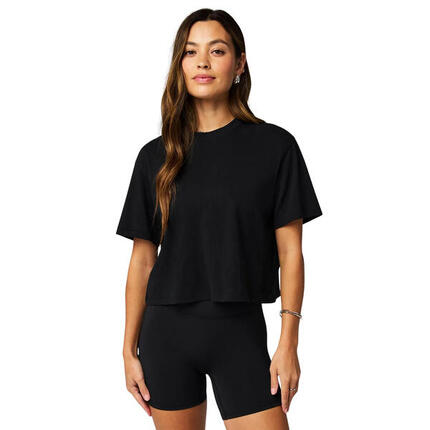 Haut Femme Cotton Boxy Tee Avec Col Rond
