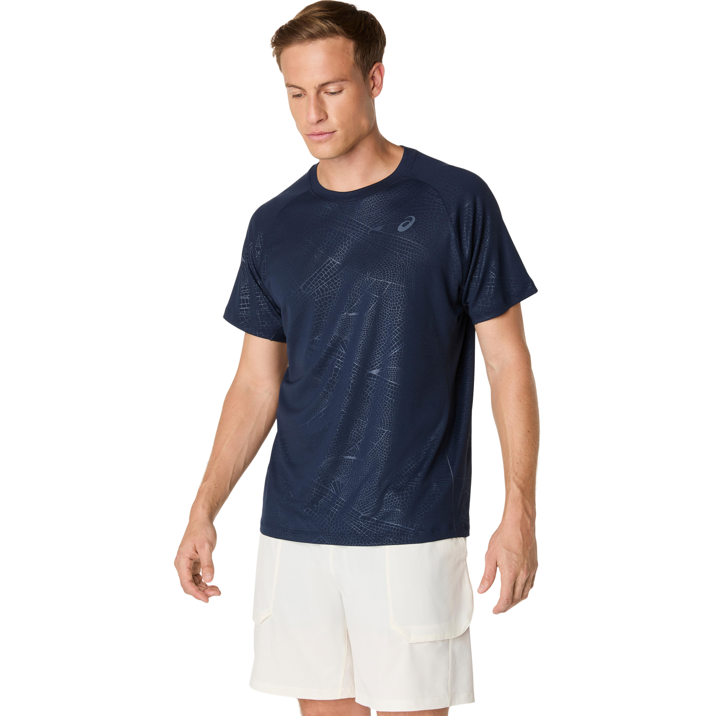 Asics - T-shirt Imprimé Intégral Asics Top - T-shirt Manches Courtes - Bleu|multicolore - Decathlon