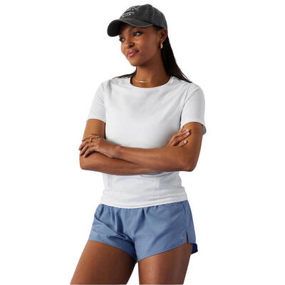 Dames-top feather tech+ short-sleeve top uit lichtweefsel