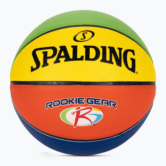 Ballon basket pour enfants Spalding Rookie Gear Leather multicolore taille 5