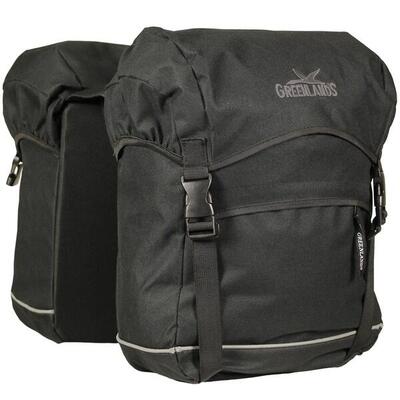 Groene dubbele fietstas van greenlands - 40 liter. zwart