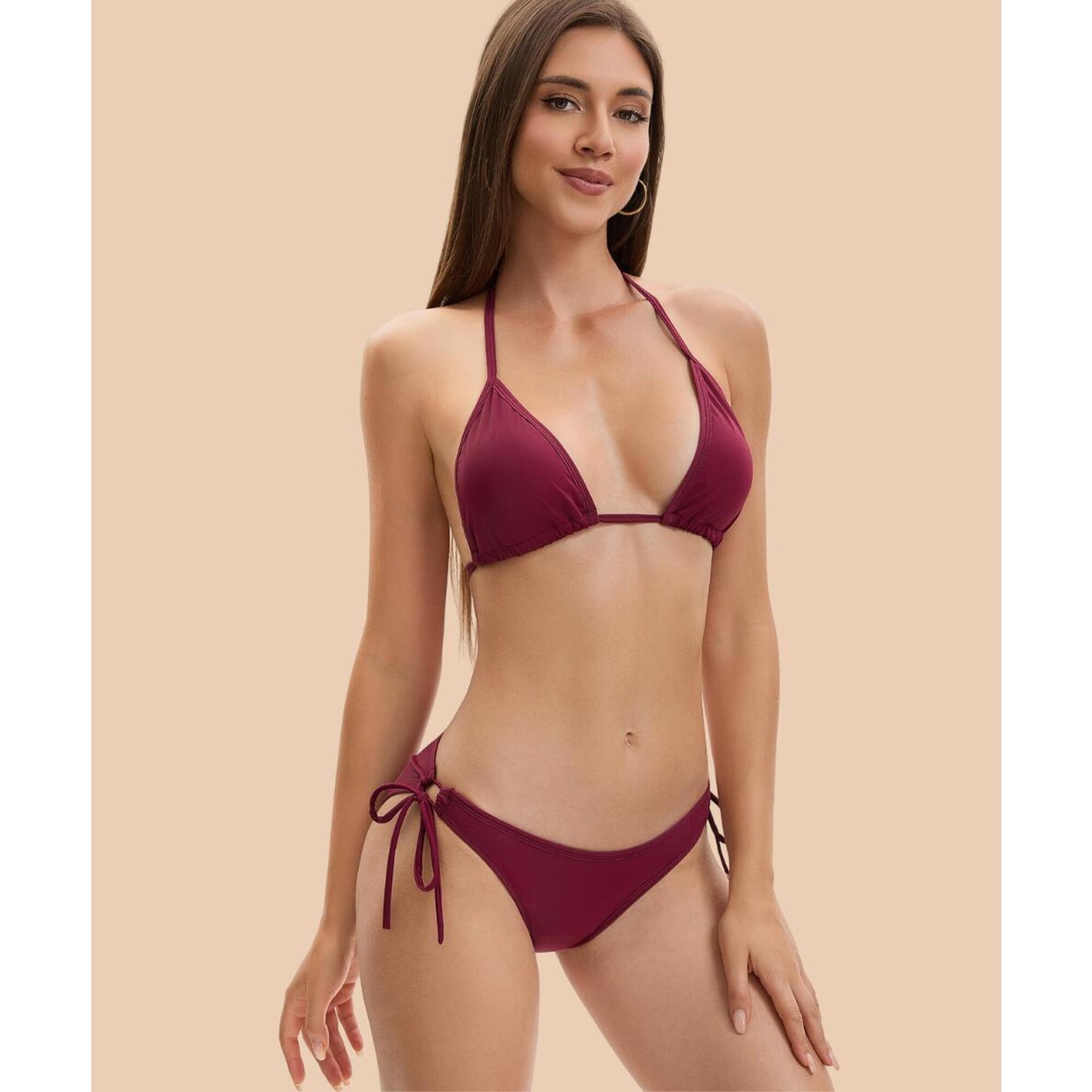 Anaissa - Bimba Menstruel Complet Brésilien Bikini Bimba 2 Pieces Bordeaux - Maillot De Bain Shorty - Rouge - 38 S - Decathlon