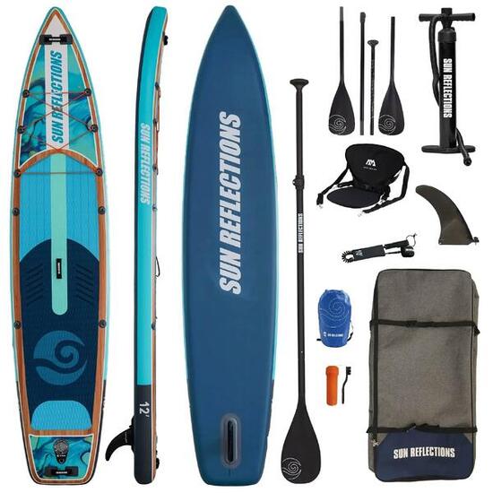 Deska Sup Pompowana Sun Reflections XL 12'0" COMBO - Wiosło Carbon 2w1