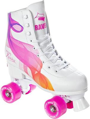 Classic Retro Patines Ajustables Serena Blanco/Naranja/Rosa