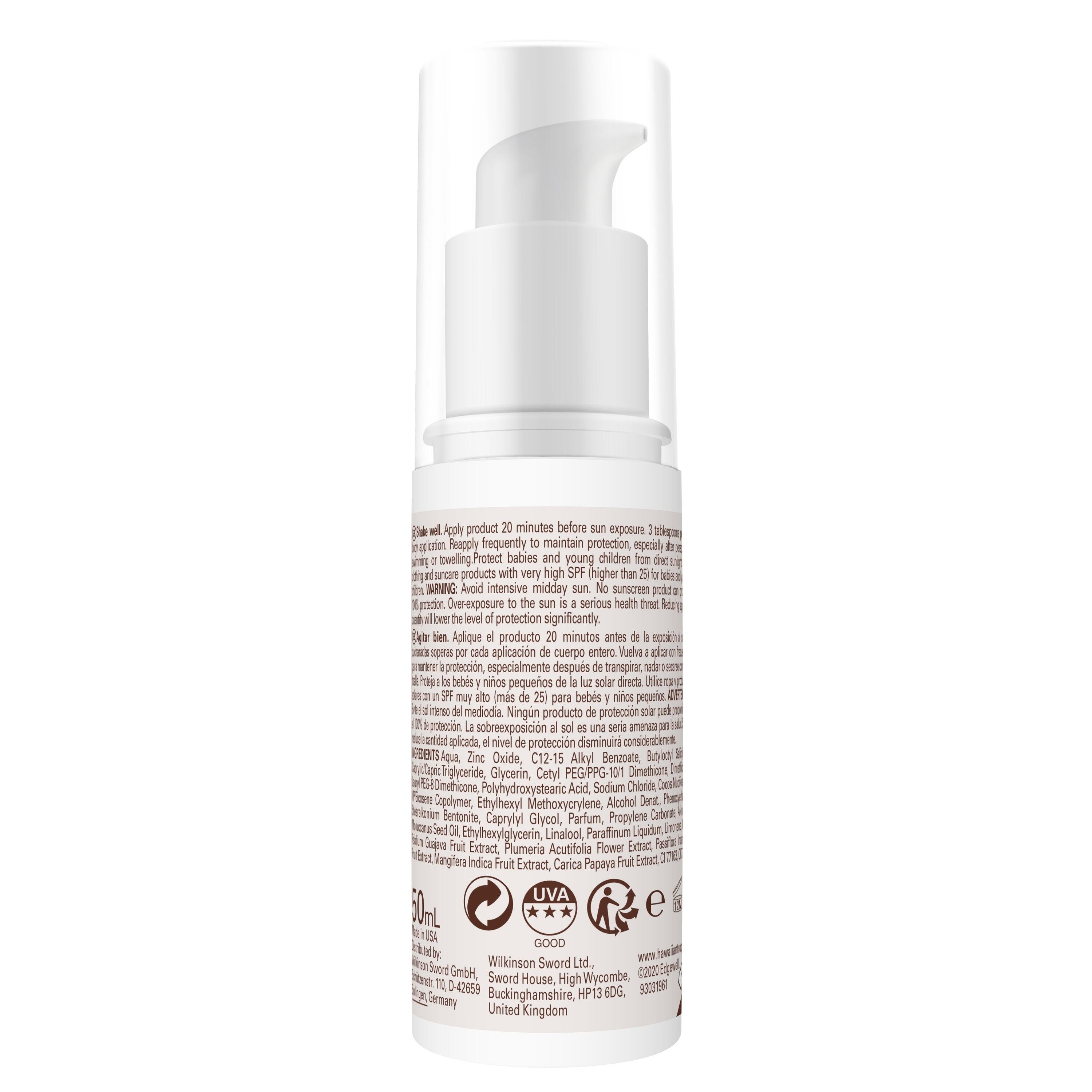 Hawaiian Tropic Loção protetora solar facial nutritiva SPF30 2/3