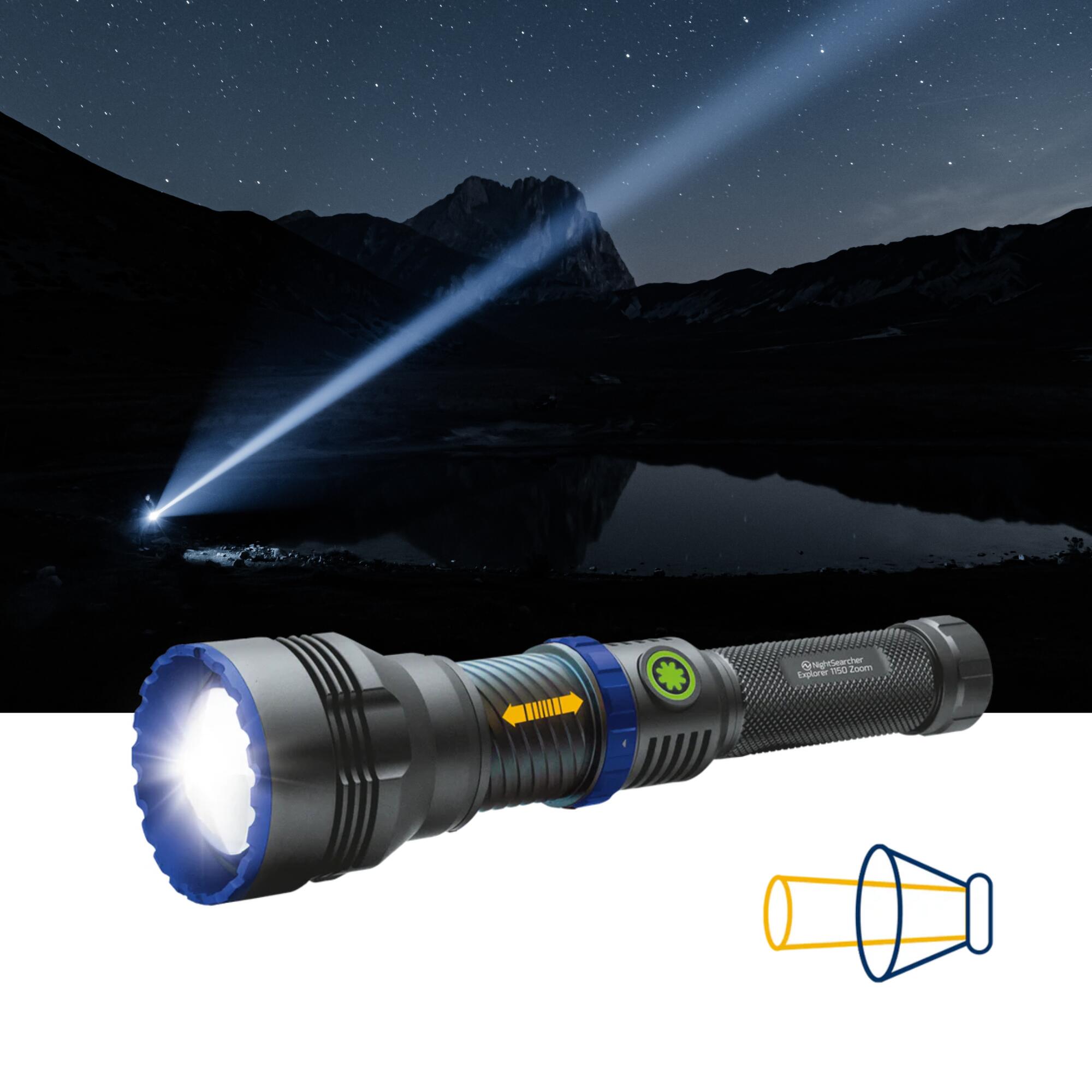 Explorer 1150 Zoom - Rechargeable Lightweight Zoom Flashlight with